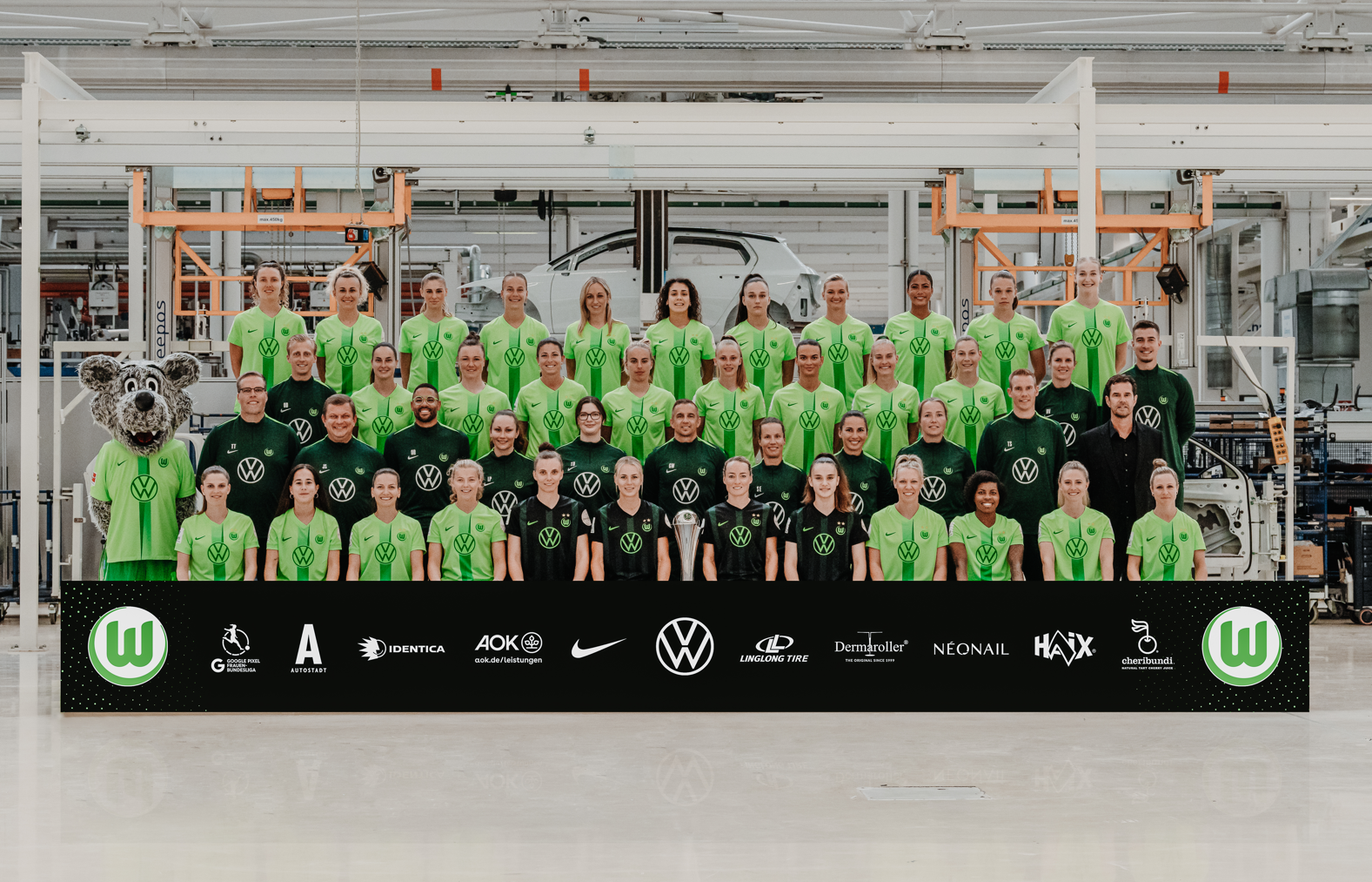 Mannschaftsfoto der Fußball Frauen vom VFL Wolfsburg